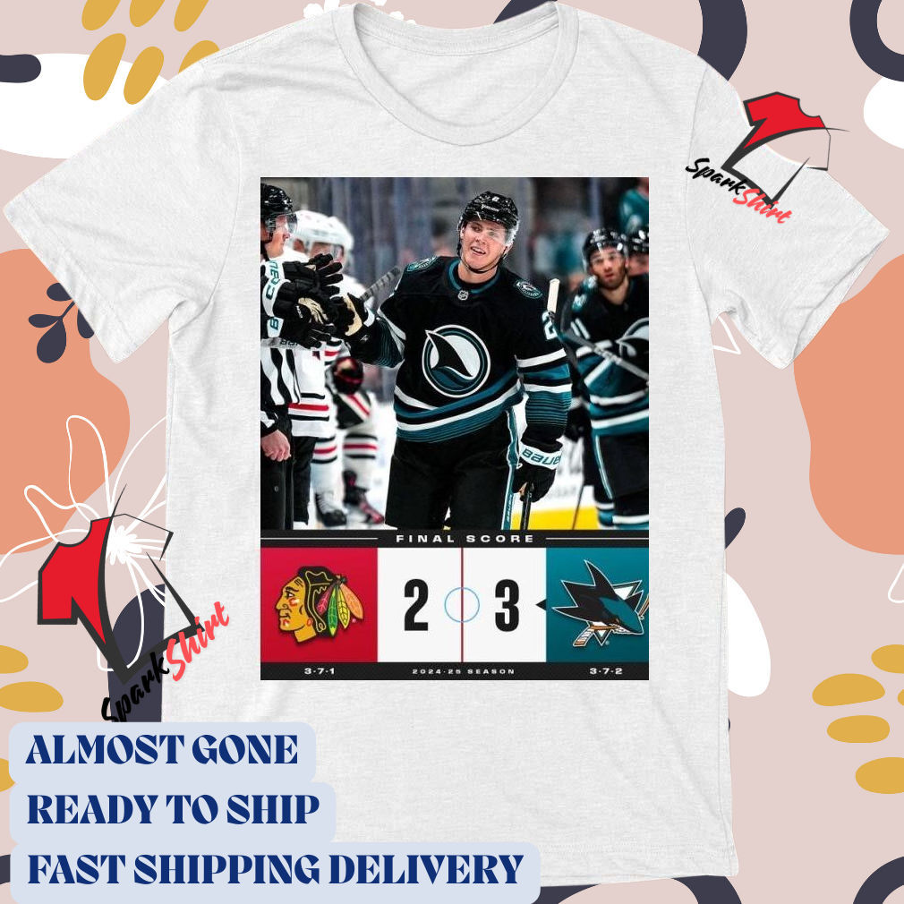 NHL Final Score Chicago Blackhawks vs. San Jose Sharks T-Shirt