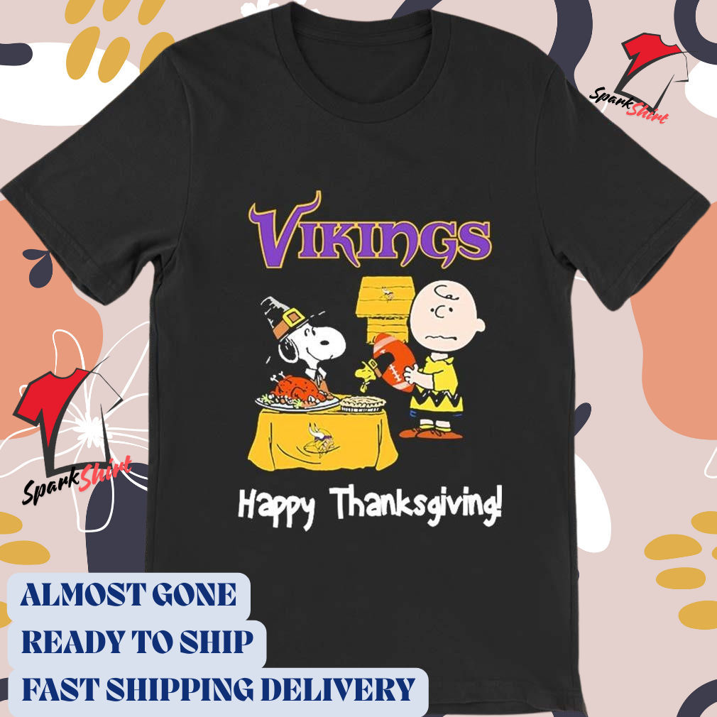 Peanuts and Vikings Thanksgiving T-Shirt