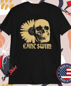 Can’t Swim Facedown Skull Flower T-shirts