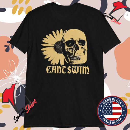 Can’t Swim Facedown Skull Flower T-shirts