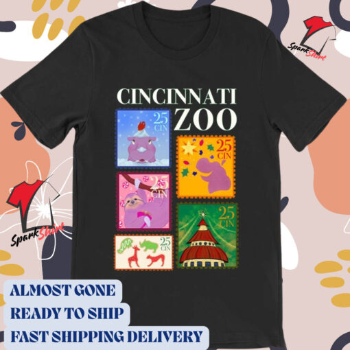 Official Cincinnati Zoo Merry Christmas Stamps 2024 t-shirt