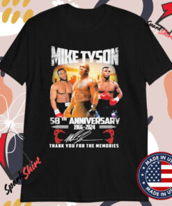 Mike Tyson 58th Anniversary 1966-2024 Thank You For The Memories Signature T-Shirts