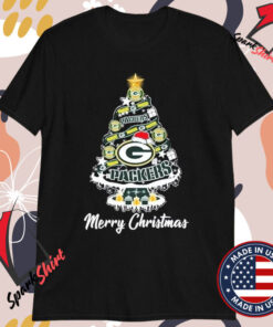 Green Bay Packers Tree Merry Christmas T-Shirts