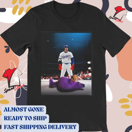 Official Los Angeles Dodgers MLB 2024 Shohei Ohtani Down Goes Grimace Poster t-shirt