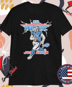 Josh Allen NFL Blitz Lighting Buffalo Bills T-Shirts