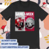 Official Poster Game of the Week matchup Indiana Hoosiers Vs Ohio State Buckeyes Helmet College Football 25 t-shirt