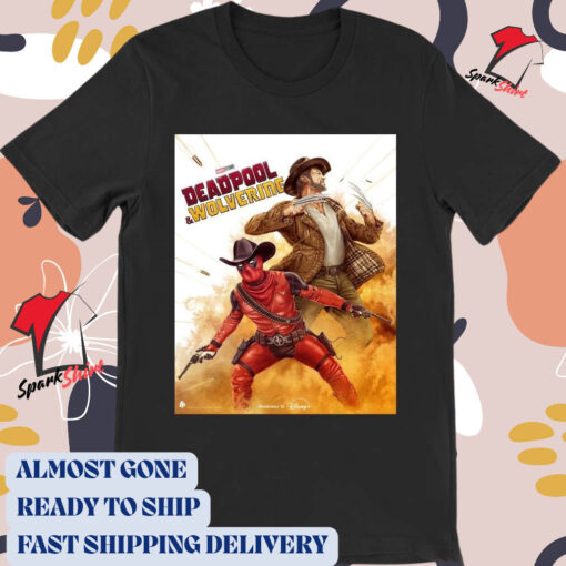 Official Poster Cowboy Deadpool And Wolverine Marvel 2024 t-shirt