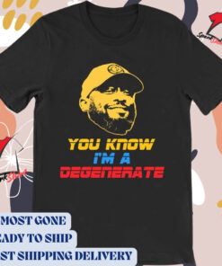 Official You Know I’m A Degenerate Mike Tomlin Pittsburgh Steelers NFL Football 2024 Vintage Retro t-shirt