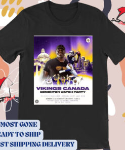 Official Poster Minnesota Vikings Canada Edmonton Watch Party Vs Seattle Seahawks Sunday, December 22nd NFL Football 2024 t-shirt