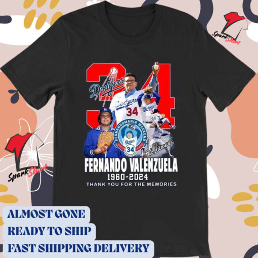 Official Fernando Valenzuela Los Angeles Dodgers 1960-2024 Thank You For The Memories Signature MLB Baseball t-shirt