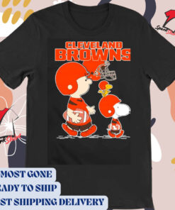 Awesome cleveland Browns Let’s Play Football Together Snoopy Charlie Brown And Woodstock Shirt