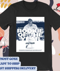 Official Poster Detroit Tigers Colt Keith 2024 Tigers Rookie Of The Year Detroit Sports Media Association MLB Baseball t-shirt