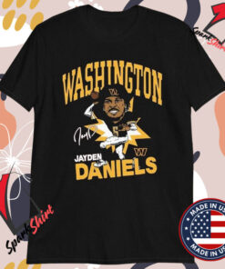 Washington Commanders Jayden Daniels Burgundy Caricature Player Tri-Blend T-Shirts