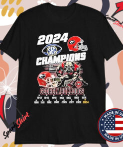 Georgia Bulldogs Champions SEC 2024 Go Dawgs Mascot T-Shirts