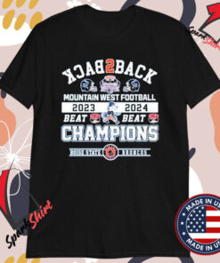 Boise State Broncos Back 2 Back Mountain West Football Champions 2024 T-Shirts